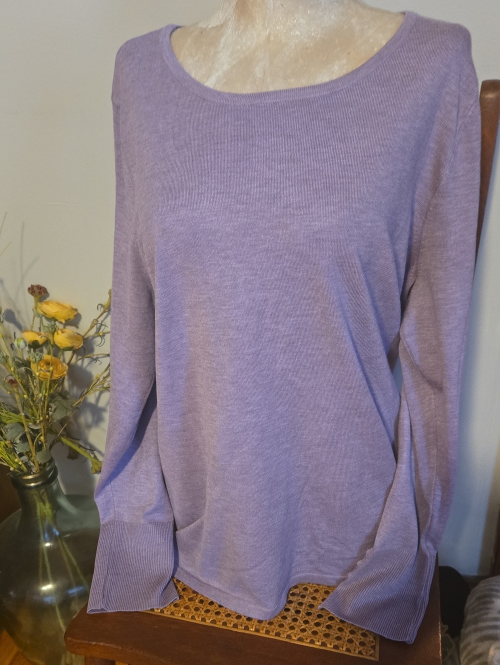 Nwt Chico's Lavender Scoop-Neck Knit Top SIZE L - Picture 2 of 5